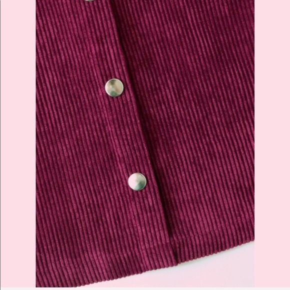 "Amelia" Corduroy Buttoned Skirt w Back Zipper - Picture 2 of 3